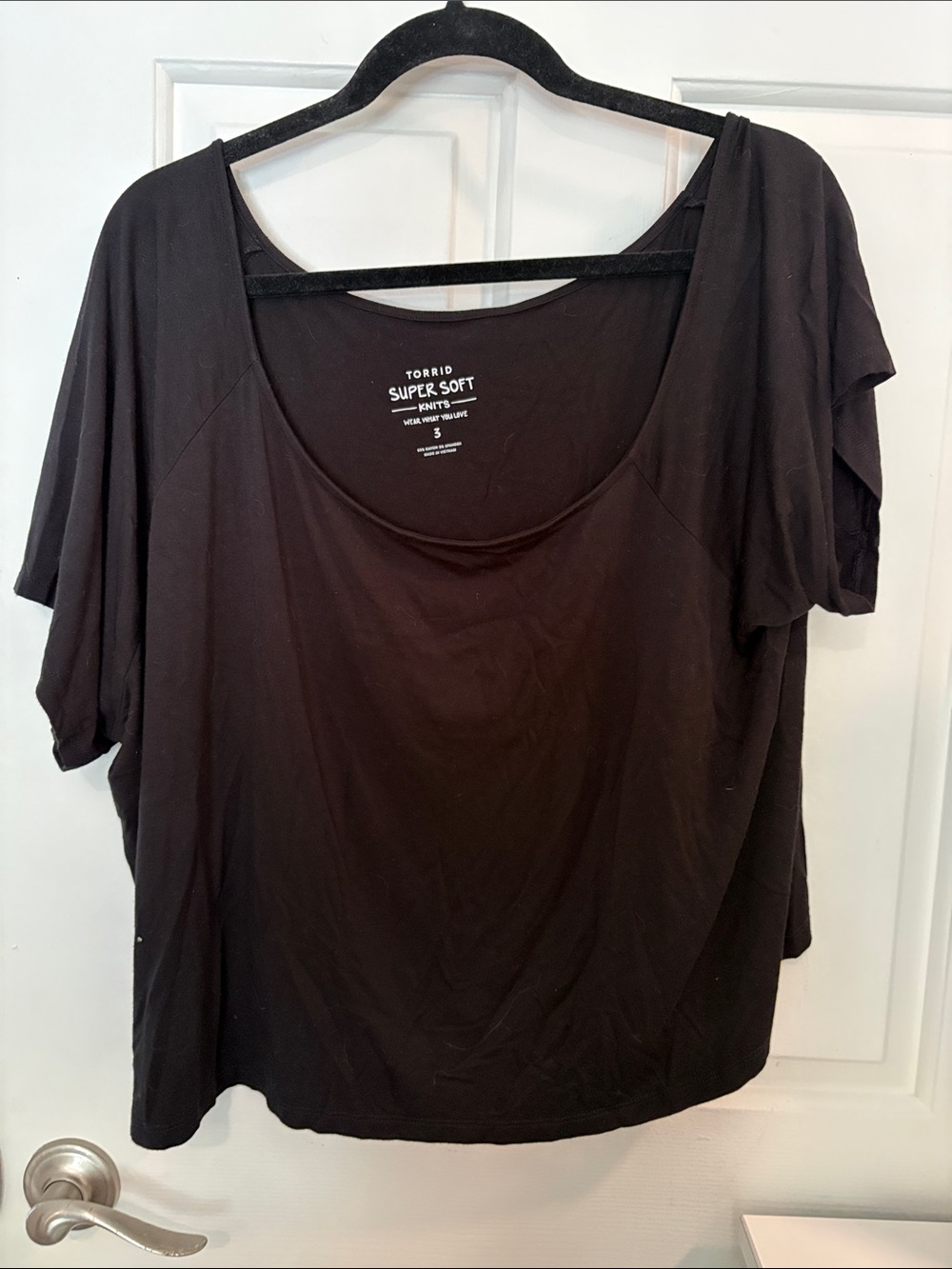 torrid Black Scoop Neck Short Sleeve Top